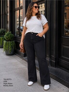 Talbots Flawless 20W High Waist Barely Boot Curvy Black Jeans